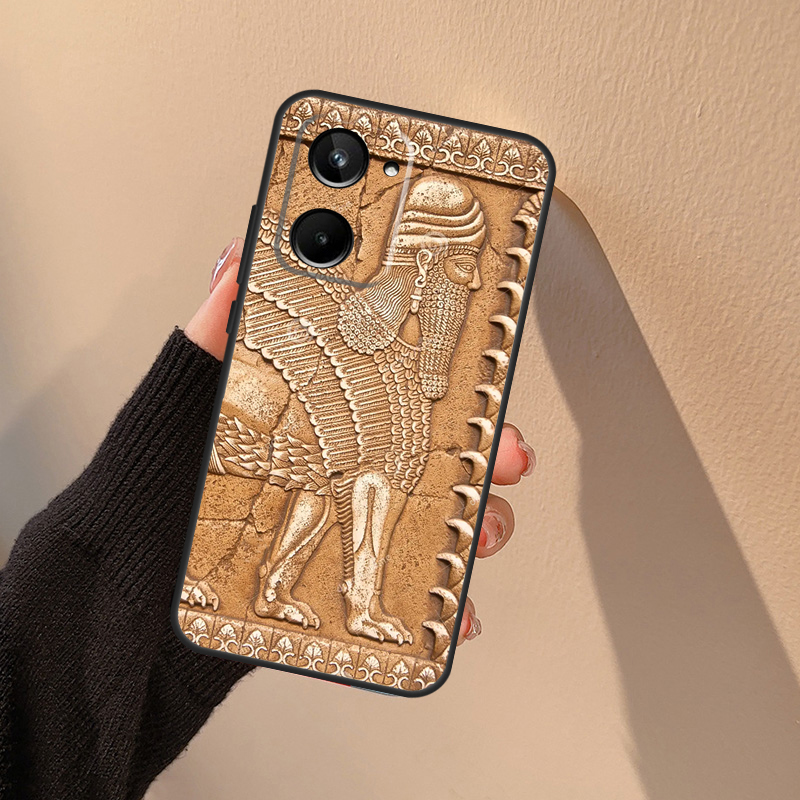 Assyrische beeldhouwwerk Lamas - Realme C67 recensie en prijs