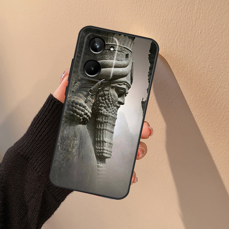 Assyrische beeldhouwwerk Lamas - Realme C67 recensie en prijs